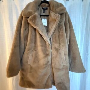 Forever 21 Cozy Tan Teddy Jacket